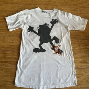 Vtg 90's Garfield Shadow Embroidered Single Stitch T-Shirt 100% Cotton Men's Med